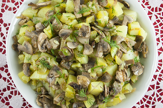 картофельный салат с грибами, рецепт