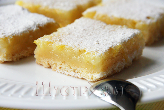 Лимонный пирог или Lemon Bars, Рецепт с фото.