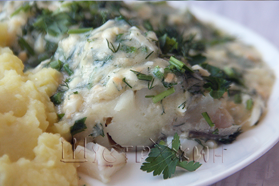 белая рыба по-польски под яично-масляным соусом. Рецепт с фото.