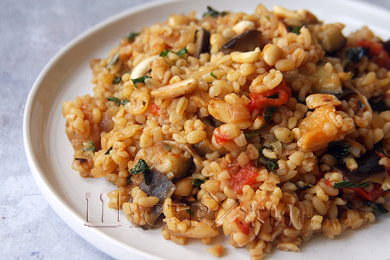 булгур с баклажанами, рецепт. Как приготовить плов с булгуром без мяса