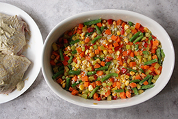 как приготовить замороженные овощи с рисом и курицей, шаг 2, как приготовить фото