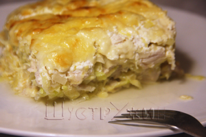 Запеканка из кабачка с курицей.